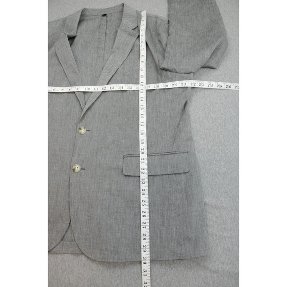 J Crew Blazer Mens 44R Gray Cotton Blend Somelos Ludlow Stretch Unstructured - Picture 10 of 11